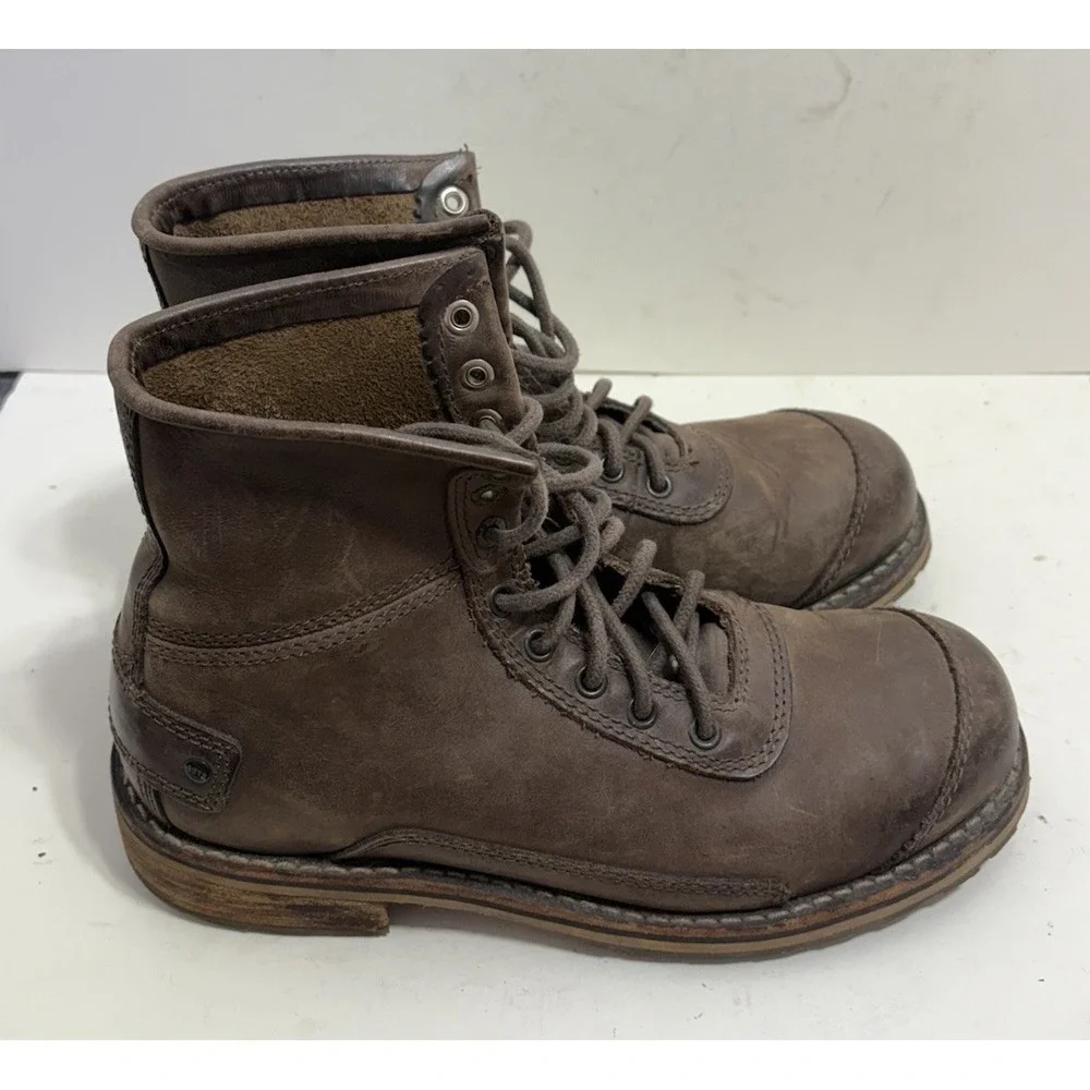 LL BEAN‎ Plain Toe Bucksport Leather Boots men's 8.5 M Brown Leather L.L.Bean